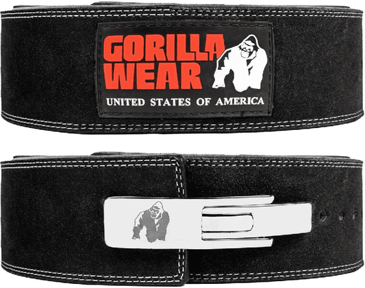 Gorilla Wear 4 Inch (10cm) Leather Lever Belt, Black -  |  Richbeauty