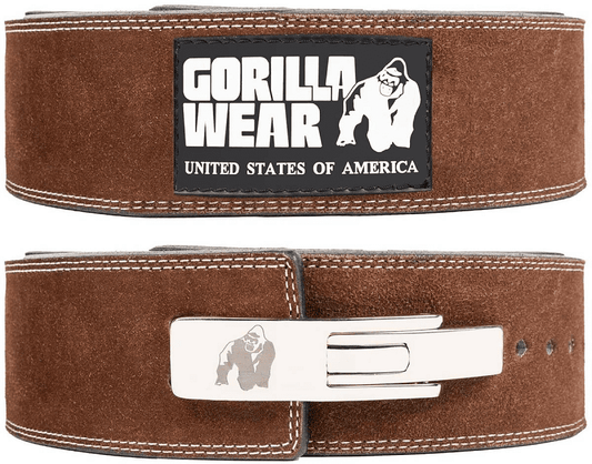 Gorilla Wear 4 Inch (10cm) Leather Lever Belt, Brown -  |  Richbeauty